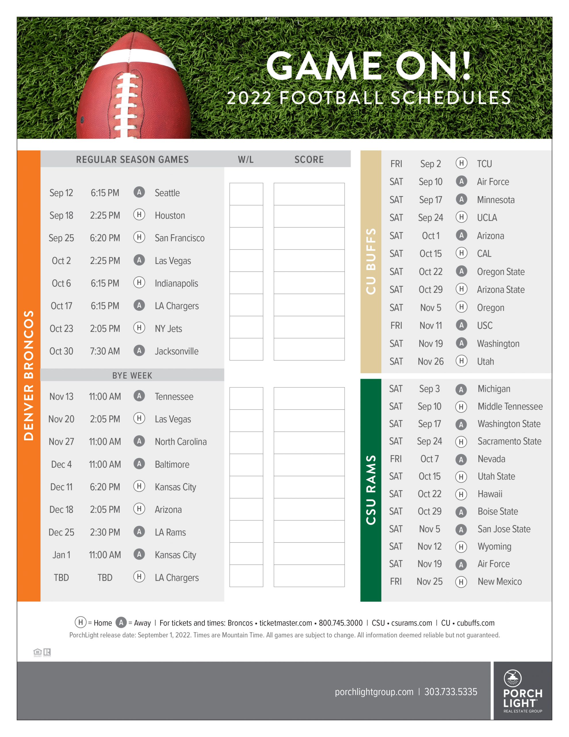 PCP 2022 Football Schedules